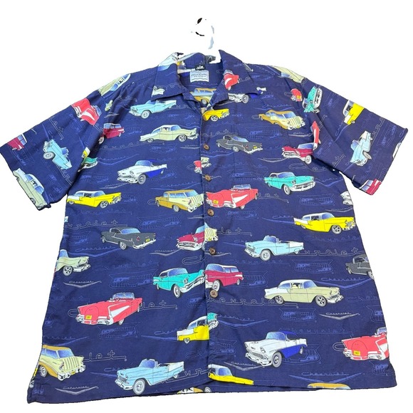 David Carey Other - David Carey Shirt Mens XL Classic Chevy Car Hawaiian Aloha Short Sleeve